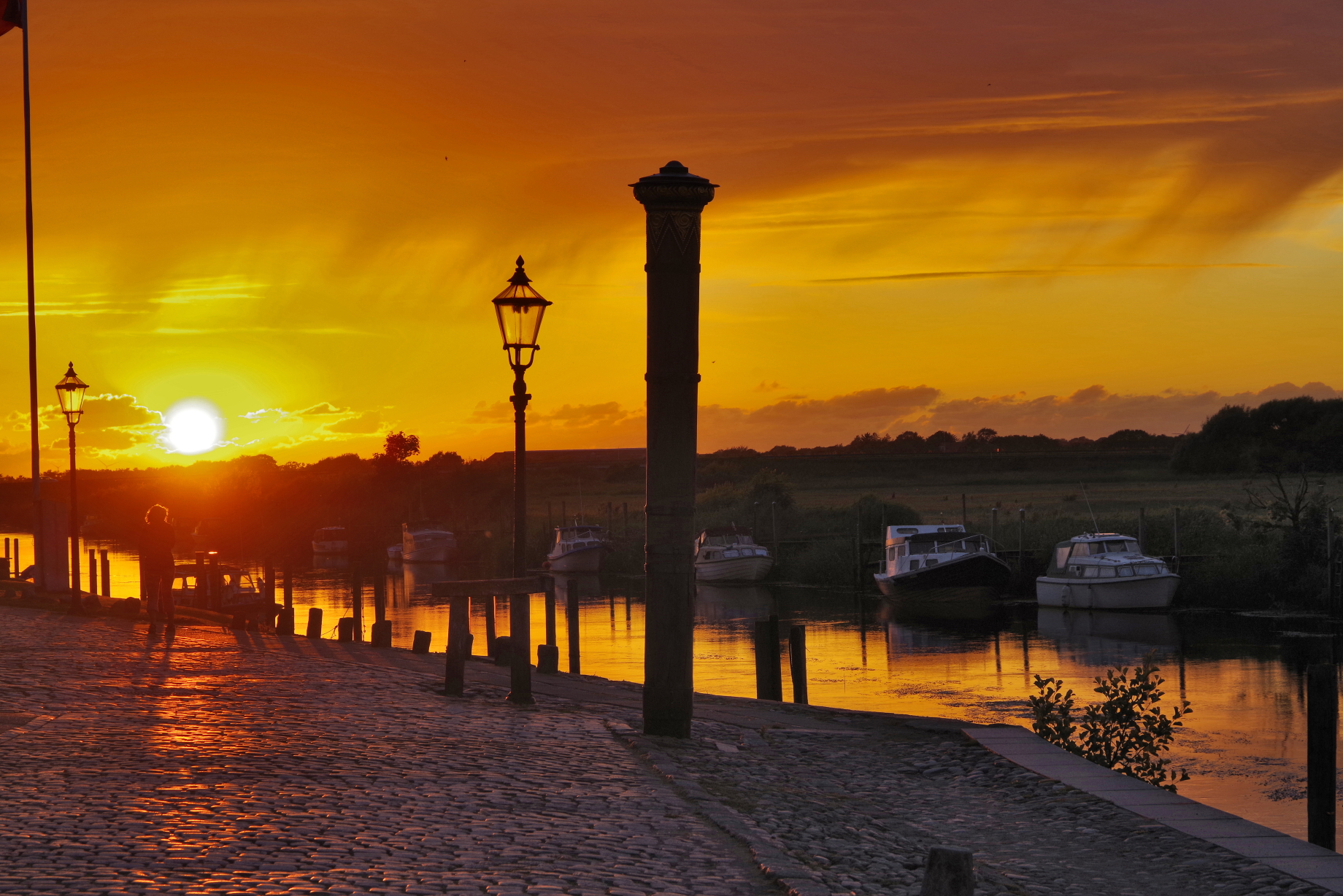 Ribe Abendstimmung Skibbroen von Hans Klüche